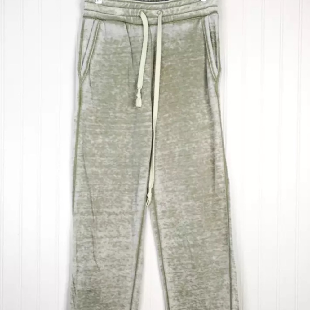 Anthropologie Saturday Sound Lose Lounge Sweatpants Sage Green Drawstring - Picture 2 of 9